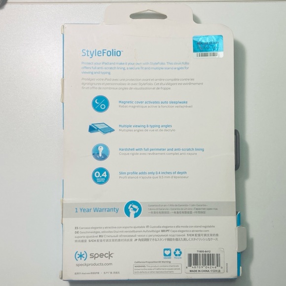 Speck StyleFolio iPad Mini 4 Case IN BOX Purple and Gray - Picture 2 of 8